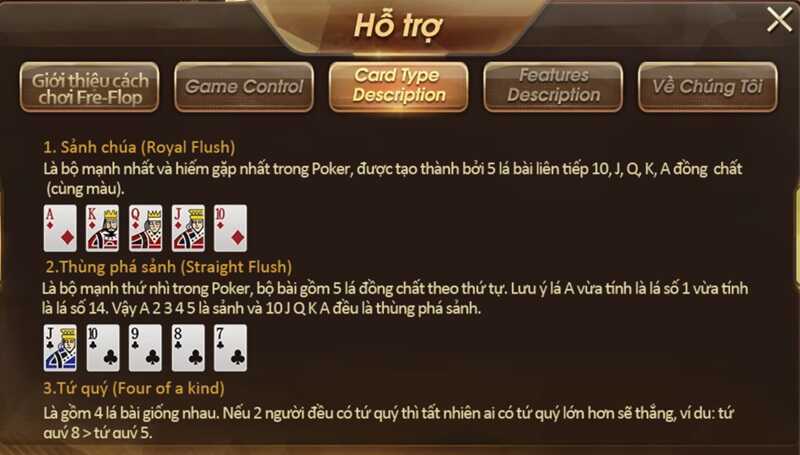 Độ mạnh yếu của các kết hợp bài trong game xì tố online